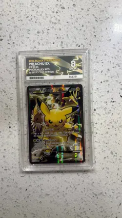 2016 Pikachu EX Full Art Black Star Promo XY124 ACE 8 Graded Pokemon Card - Image 1