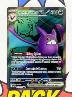 Team Rocket's Crobat Ultra Rare Full Art Destined Rivals Pokemon TCG 217/182 - Image 1
