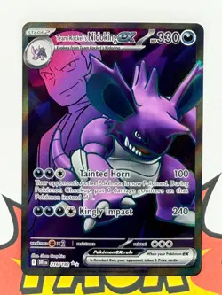 Team Rocket's Nidoking ex Ultra Rare 216/182 Destined Rivals Pokemon TCG - Image 1