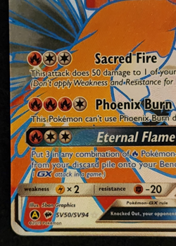 2019 Pokemon Hidden Fates Shiny Vault Ho-Oh GX #SV50/SV94 Full Art EX-NM - Image 5