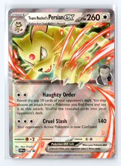 Pokemon TCG SV: Scarlet & Violet Promo Cards Team Rocket's Persian ex - 218 - Image 1
