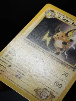 Lt. Surge's Raichu 28/132 WOTC Gym Heroes Rare Unlimited Pokemon Card MP - Image 5