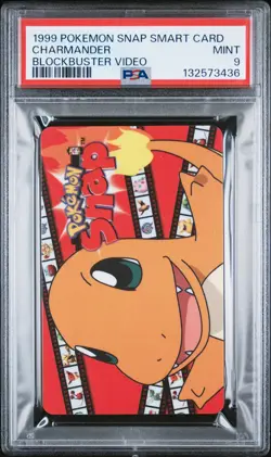 CHARMANDER BLOCKBUSTER VIDEO GEMPLUS NINTENDO SNAP SMART CARDS POKEMON PSA 9 - Image 1