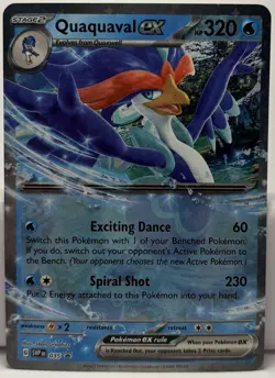 Pokemon TCG Quaquaval ex Holo Promo EX Water Type Card 320 HP SVP 035 - Image 1