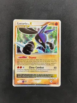 POKEMON UNGRADED LUCARIO LV.X DP12 HOLO P DIAMOND AND PEARL TIN PROMOS LP - Image 2