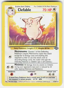 POKEMON CLEFABLE 17 JUNGLE UNLIMITED MP - Image 1