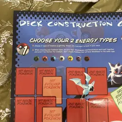 Pokemon Vintage 1999 Deck Construction Mat 2 Sided with Fossil set checklist - Image 1
