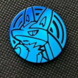 Pokemon Lucario TCG Burning Shadows Collectors Coin - Blue NM 2017 - Image 1