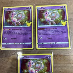 Pokemon 25th Celebrations Mew 011/025 Rare Holo Bundle X 3 - Image 2