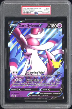 2021 POKEMON SWSH BLACK STAR PROMO CELEBRATIONS COLL-TAG DARK SYLVEON V PSA 10 - Image 1