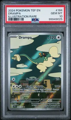 2024 POKEMON TEF EN-TEMPORAL FORCES ILLUSTRATION RARE #184 DRAMPA PSA 10 - Image 1