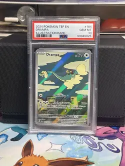 2024 POKEMON TEF EN-TEMPORAL FORCES ILLUSTRATION RARE #184 DRAMPA PSA 10 - Image 3