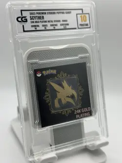 CG GRADED 2023 POKEMON STRIKING POPPING CANDY SCYTHER 24K GOLD PLATING Sticker - Image 1