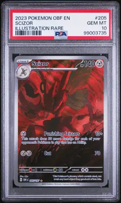 SCIZOR 205 POKEMON OBF OBSIDIAN FLAMES ILLUSTRATION RARE Art PSA 10 Low Pop! 🔥 - Image 1