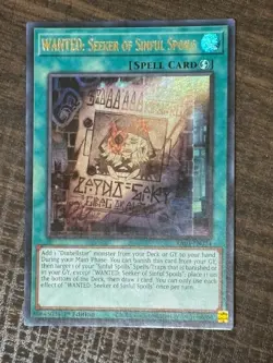 Yugioh 1x WANTED: Seeker of Sinful Spoils Ultra Rare UR RA03-EN074 1st Ed NM - Image 1