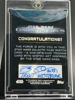 Topps Star Wars Galactic Files Sketch Card by Trent Westbrook - Image 2