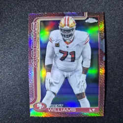 2025 Topps Chrome Trent Williams Football LEATHER REFRACTOR SF 49ers NFL - Image 1