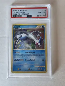 2011 Pokemon TCG Lugia Holo Rare 15/95 Call of Legends Nintendo PSA 8 - Image 1