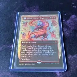 MTG Foil Borderless Improvisation Capstone Sorcery Card Hard Case - Image 1