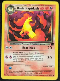 Dark Rapidash Vintage Team Rocket Non Holo Pokemon Card 44/82 (LP) - Image 1