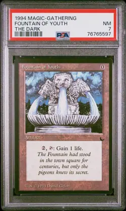 1994 Magic the Gathering FOUNTAIN OF YOUTH The Dark PSA 7 NM MTG - Image 1