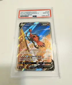 Pokemon Galarian Zapdos Alt Art 174 PSA 10 Chilling Reign - Image 1