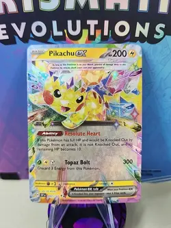 Pikachu ex 57/191 Double Rare Pokemon TCG SV08: Surging Sparks NM - Image 1