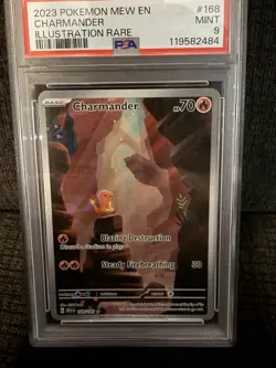 2023 CHARMANDER 168/165 ILLUSTRATION RARE 151 POKEMON PSA 9 - Image 1