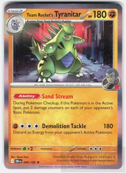 POKEMON TEAM ROCKET'S TYRANITAR 096 DESTINED RIVALS HOLO NM - Image 1