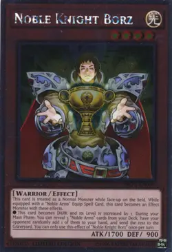 Yugioh! LP Noble Knight Borz - NKRT-EN009 - Platinum Rare - Limited Edition Ligh - Image 1