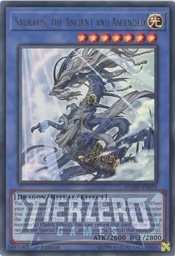 Yugioh Sauravis, the Ancient and Ascended DUOV-EN075 Ultra Rare 1st Ed NM/LP - Image 1