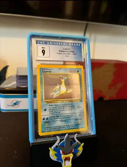 1999 Pokemon Fossil Unlimited Lapras Holo Rare 10/62 CGC Mint 9 - Image 1
