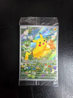 Pikachu SVP088 Illustration Rare Black Star Promo Holo Pokemon Card - NM SEALED - Image 1