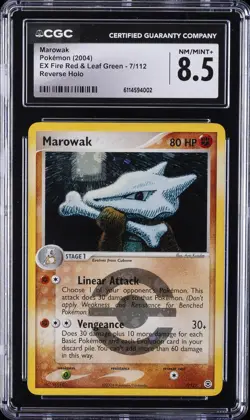 2004 POKEMON EX FIRE RED & LEAF GREEN REVERSE HOLO #7 MAROWAK CGC 8.5 - Image 1