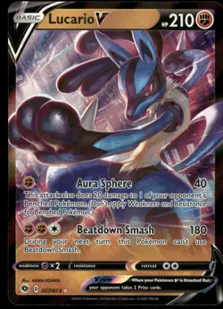 Pokemon Lucario V Ultra Rare Champion's Path 27/73 NM Holo - Image 1