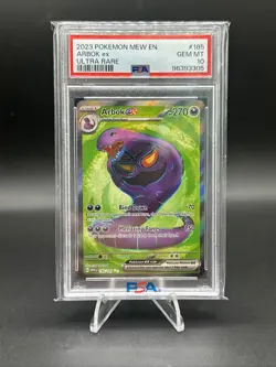 PSA 10 Gem Mint 2023 Pokemon Mew En Arbok ex #185/165 Holo Full Art Ultra Rare - Image 1