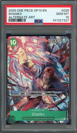 PSA 10 Shanks (Alt Art) Carrying On His Will OP13-028 EN One Piece B24 - Image 1