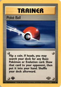 1st Edition Pokemon Jungle #64/64 Poke Ball - Image 1
