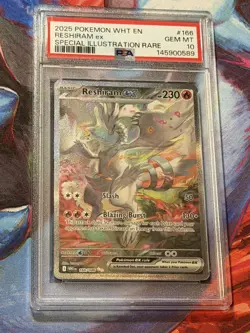 2025 Pokemon White Flare Reshiram ex Special Illustration Rare #166/086 PSA 10 - Image 1