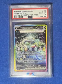 Pokemon Terapagos ex Special Illustration Rare Holo Sv07 170/142 EN 2024 PSA 10 - Image 1