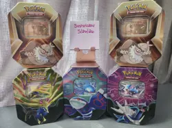 Pokemon EX Tins Lot of 5 Factory Sealed. - Image 1