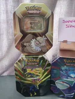 Pokemon EX Tins Lot of 5 Factory Sealed. - Image 2