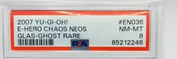 PSA 8 NM-MT - Elemental Hero Chaos Neos GLAS-EN036 Ghost Rare YuGiOh - Image 3