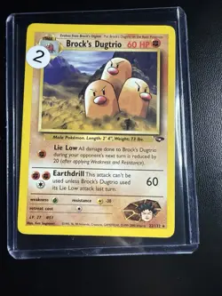Brock's Dugtrio 22/132 Non Holo Rare Gym Pokemon Card - Image 1