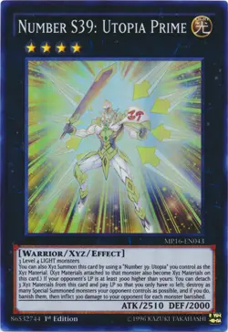 Yugioh! LP Number S39: Utopia Prime - MP16-EN043 - Super Rare - 1st Edition Ligh - Image 1