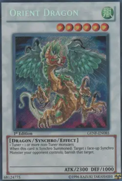 Yugioh! LP Orient Dragon - GENF-EN085 - Secret Rare - 1st Edition Lightly Played - Image 1