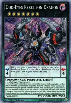 Yugioh! LP Odd-Eyes Rebellion Dragon - CORE-EN051 - Secret Rare - 1st Edition Li - Image 1