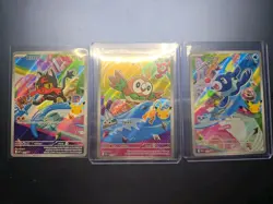 Pokemon TCG First Partner Illustration Collection Series 1 Gen 7 Starters Set - Image 1