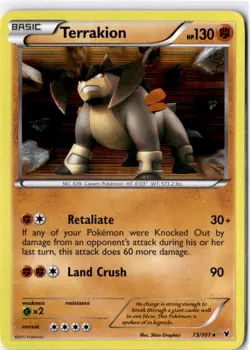 TERRAKION 73/101 HOLO R NOBLE VICTORIES POKEMON HOLO MP - Image 1