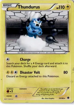 THUNDURUS 35/98 HOLO R EMERGING POWERS POKEMON HOLO MP - Image 1